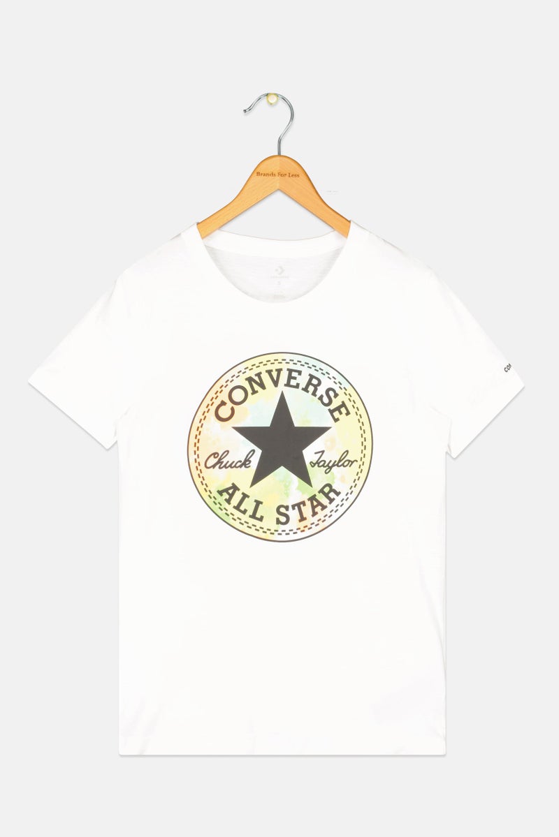 CONVERSE Kids Boy Sportswear Fit Short Sleeve Outdoor T-Shirt, White - Image 2